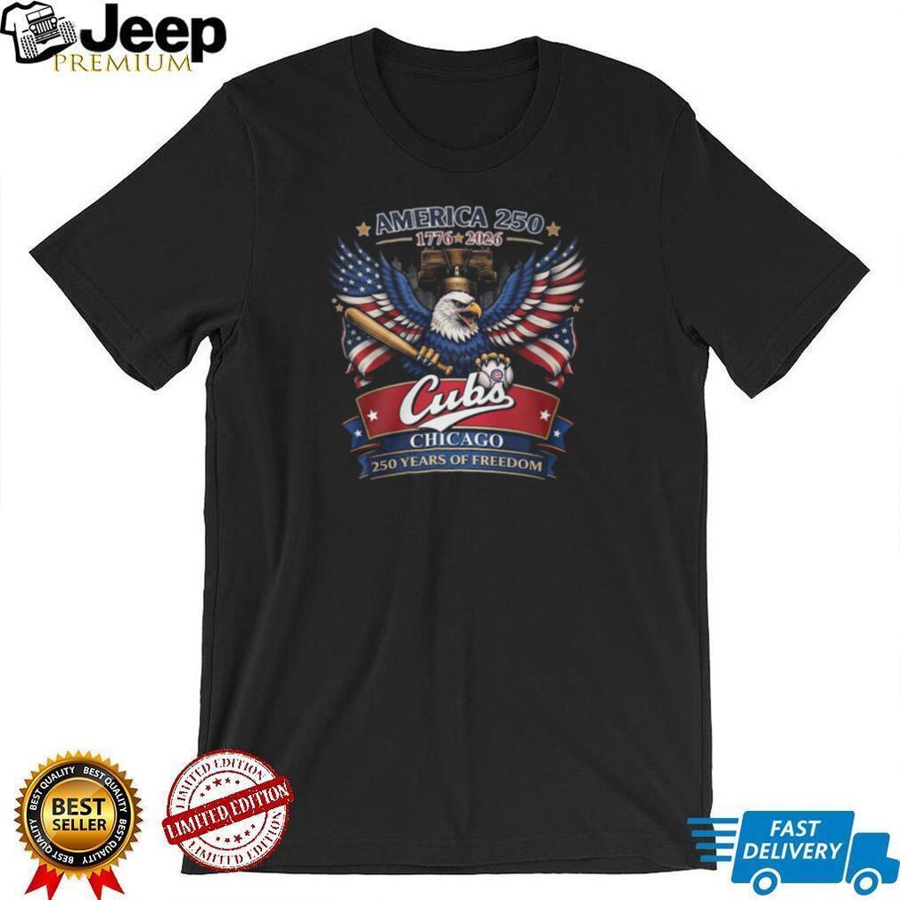 Chicago Cubs America 250th Anniversary Eagle Baseball Bat Patriotic Liberty T Shirt