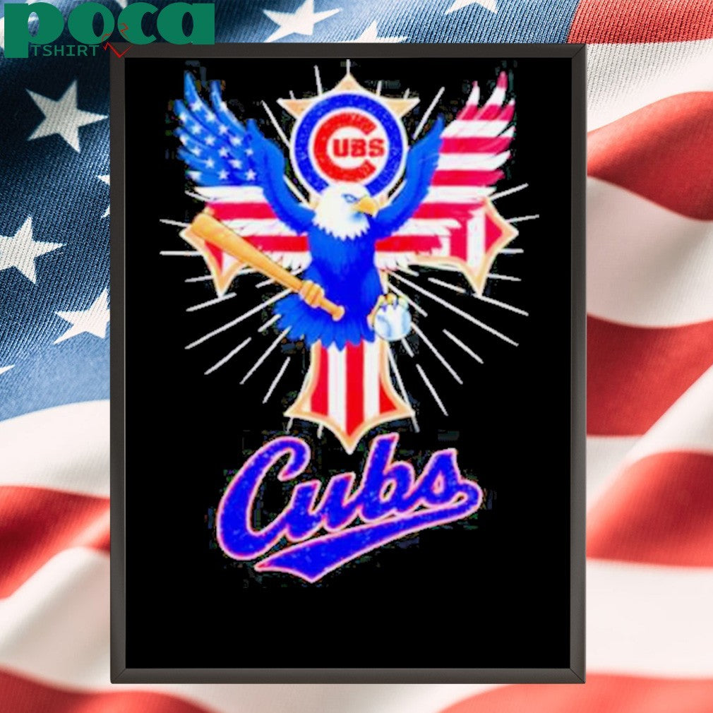 Chicago Cubs American Eagle flag logo shirt