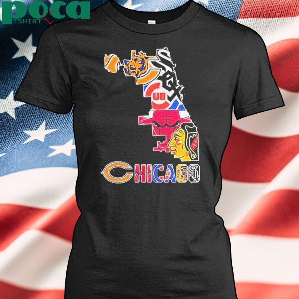 Chicago Sports Team Map Logo Shirt