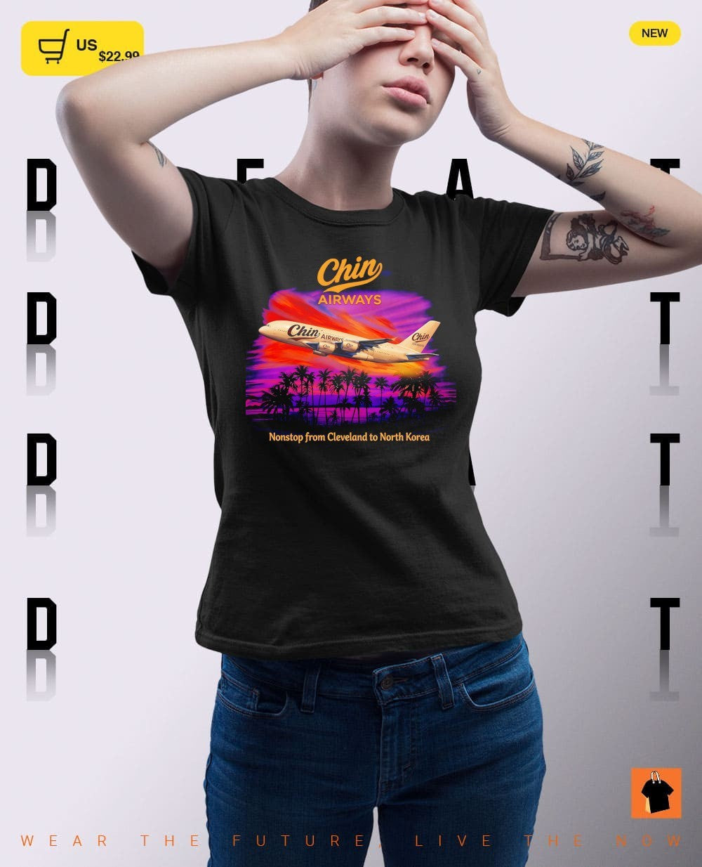 Chin Airways nonstop from Cleveland to North Korea shirt