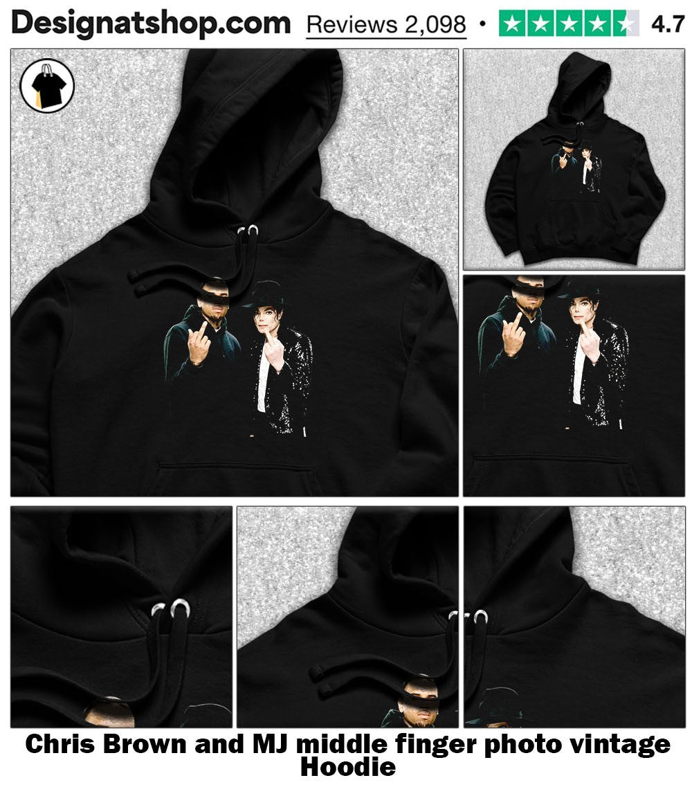 Chris Brown and MJ middle finger photo vintage shirt