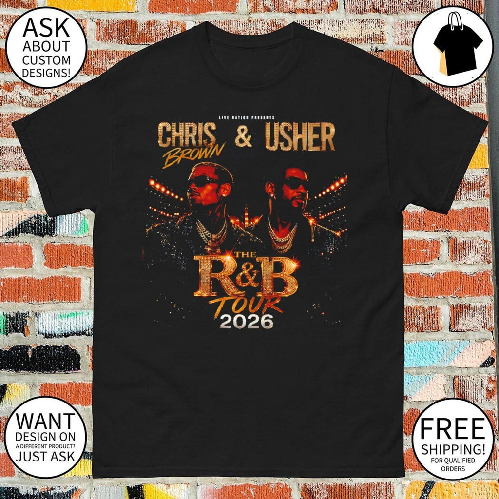 Chris Brown and Usher the R and B Tour 2026 Concert Commemorative shirt