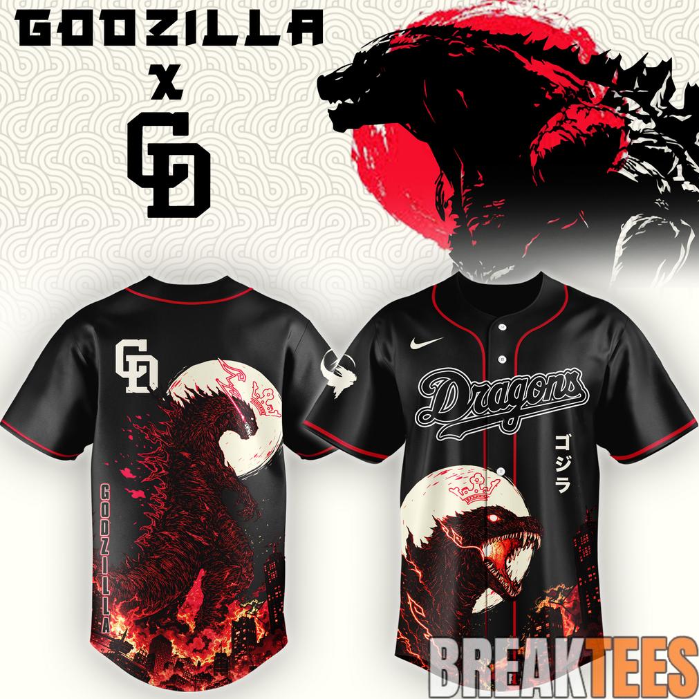 Chunichi Dragons x Godzilla Minus Zero Baseball Jersey