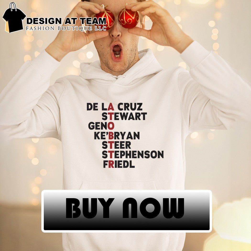 Cincinnati Reds Baseball Atobttr Names De La Cruz Stewart Geno Ke Bryan Steer Stephenson Friedl shirt