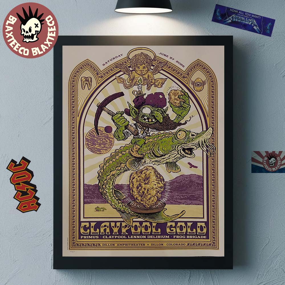 Claypool Gold Primus Claypool Lennon Delirium And Frog Brigade Dillon Colorado 2026 Day 1 Event Poster On June 27 2026 Decor Poster Canvas