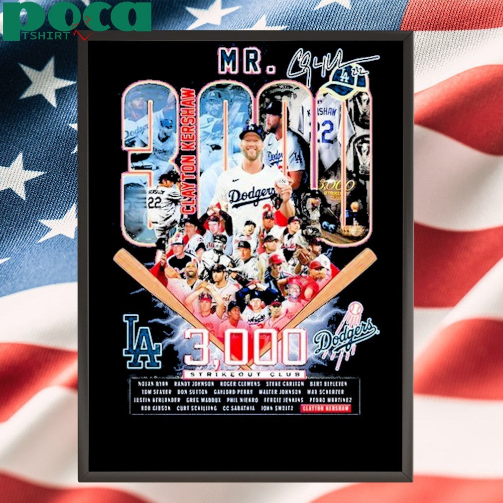 Clayton Kershaw on joining the 3,000 Strikeout Club T-Shirt