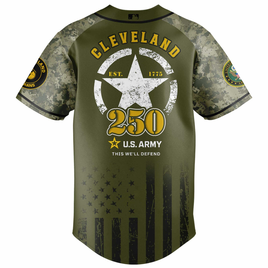 Cleveland Guardians MLB 250th anniversary US Army Jersey