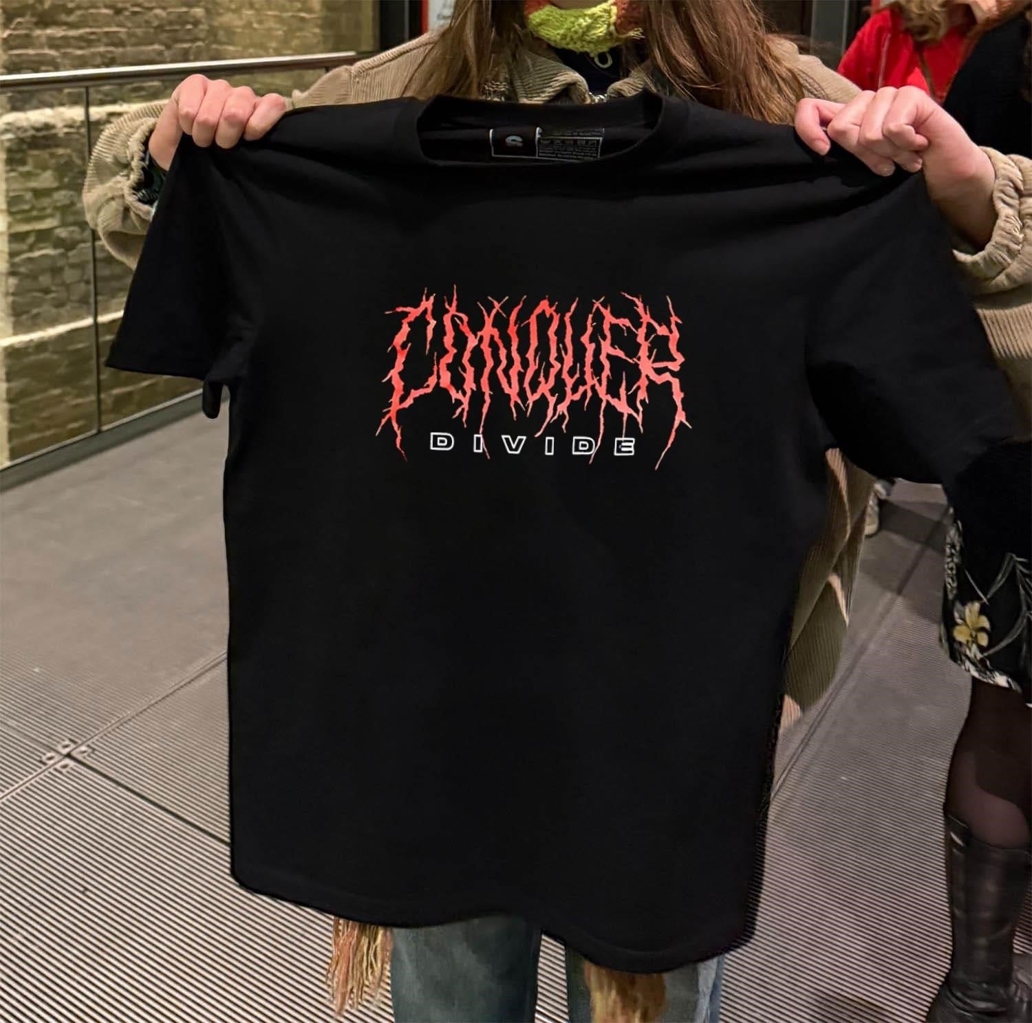 Conquer Divide Red Spiky Metal shirt