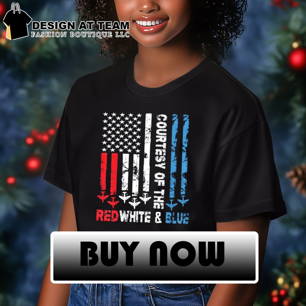 Courtesy of The Red White and Blue America US flag Patriotic 4th of July shirt