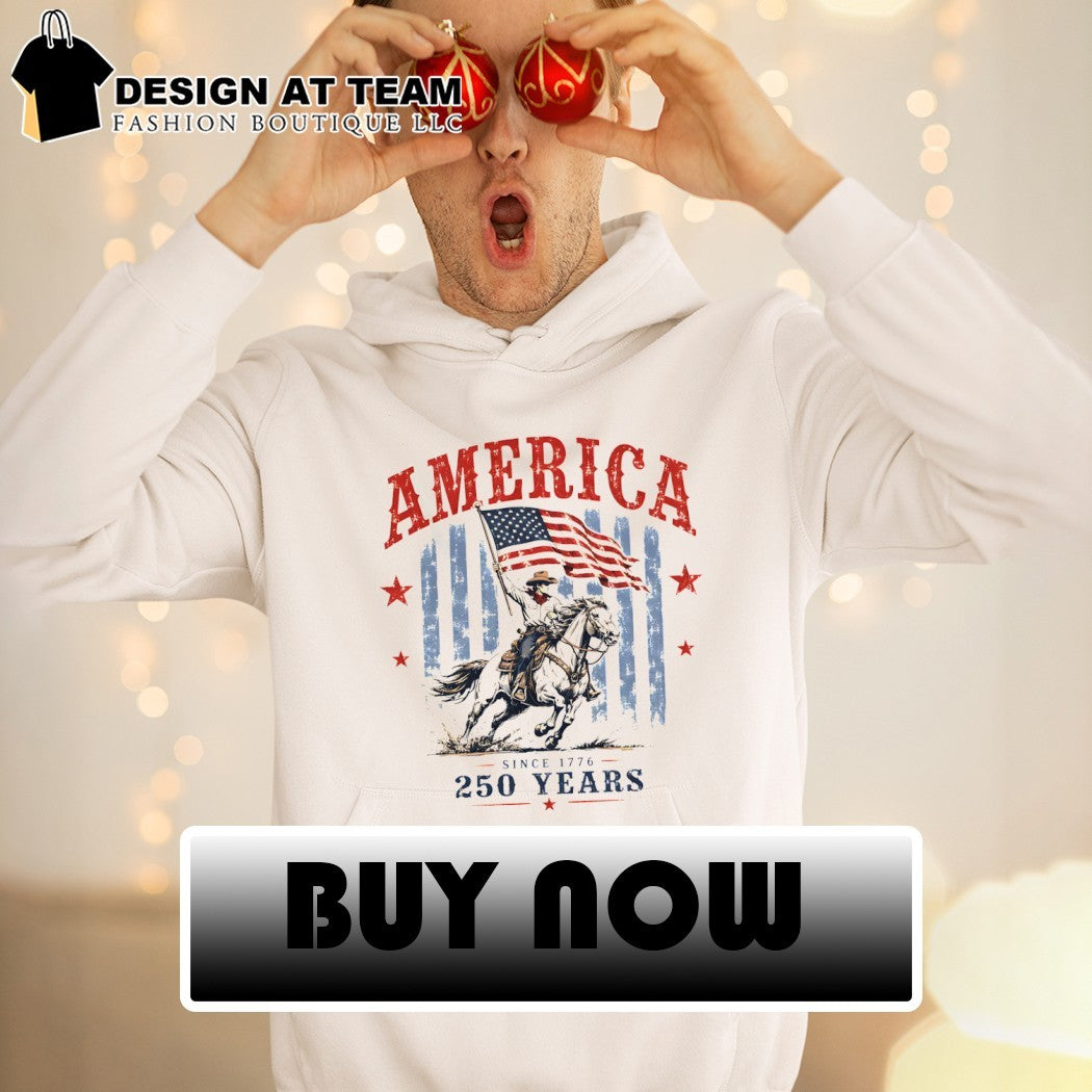 Cowboy horse rider united states flag apparel America since 1776 250 years shirt