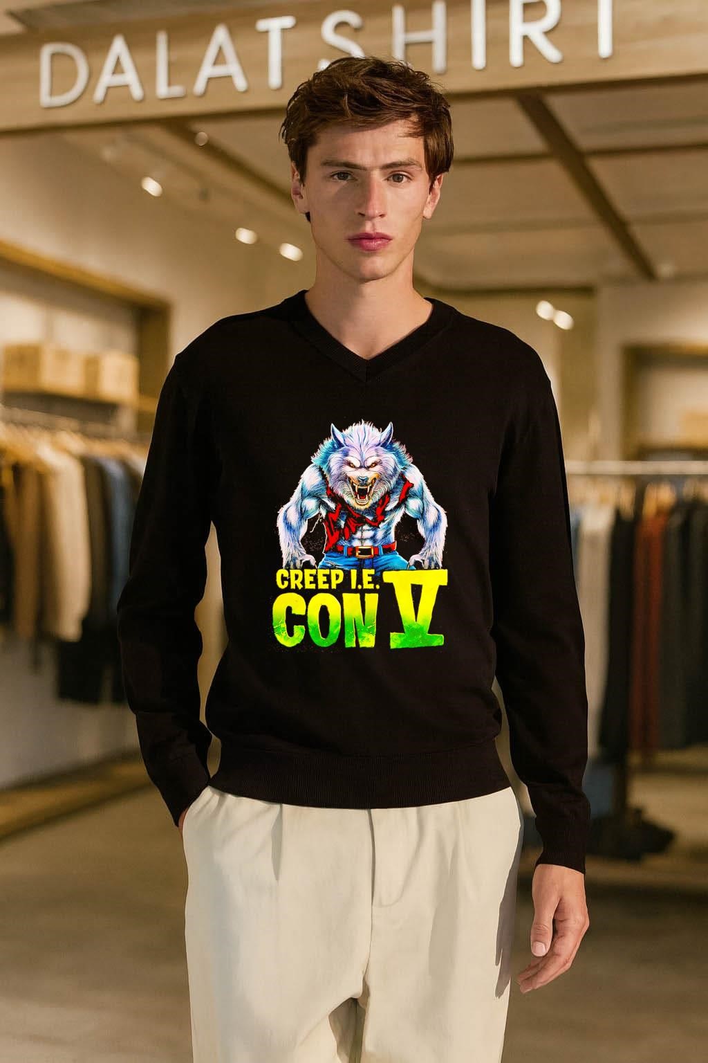 Creep I.E. Con V Angry Werewolf Monster Horror shirt