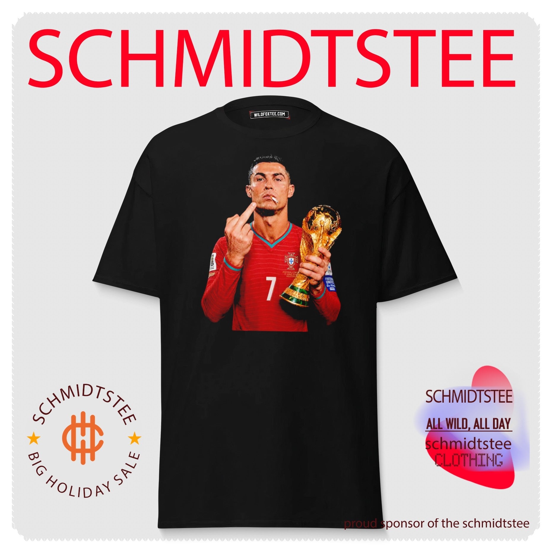 Cristiano Ronaldo Portugal World Cup Champion 2026 Middle Finger shirt