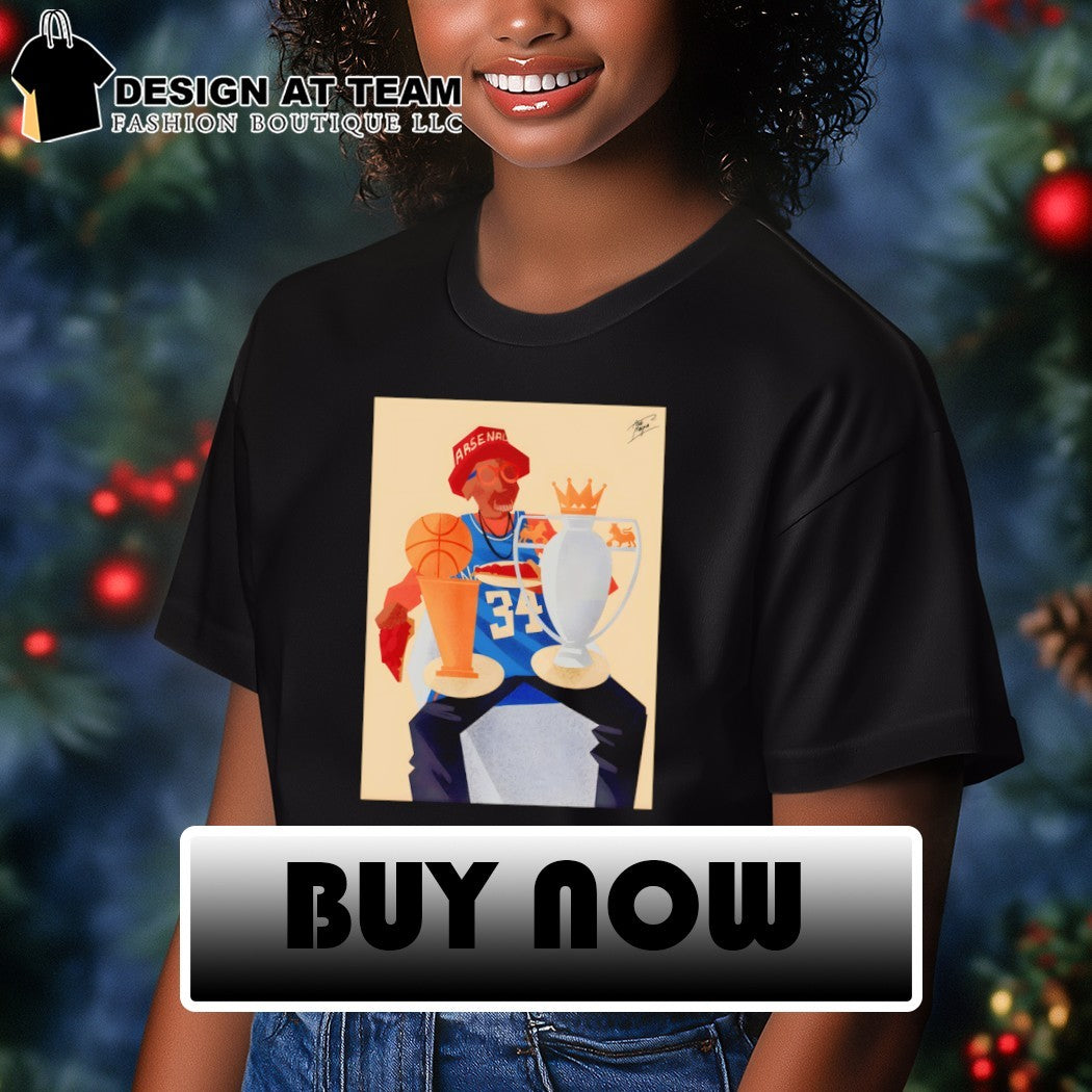 Dale Edwin Murray pizza Dap of Champions Arsenal Premier League cup and NBA Cup 2026 shirt