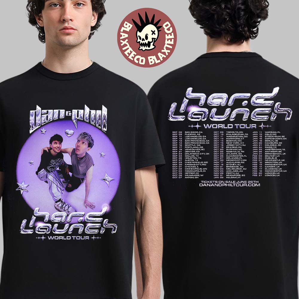 Dan And Phil The Hard Launch World Tour 2026 2027 Schedule Dates Two Sided T-Shirt