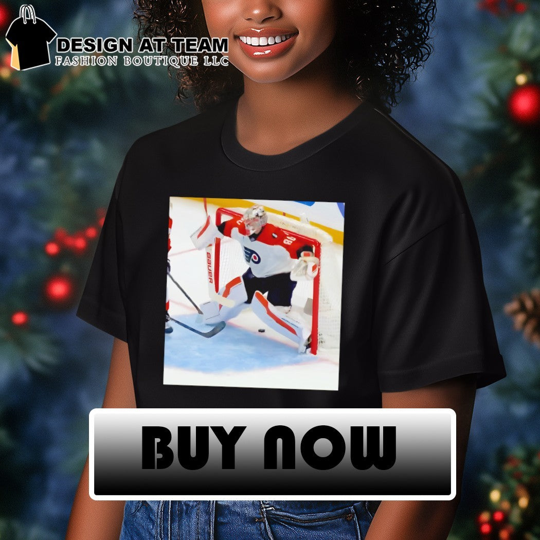 Dan Vladar Philadelphia Flyers Playoff NHL attempt to block the shot photo shirt