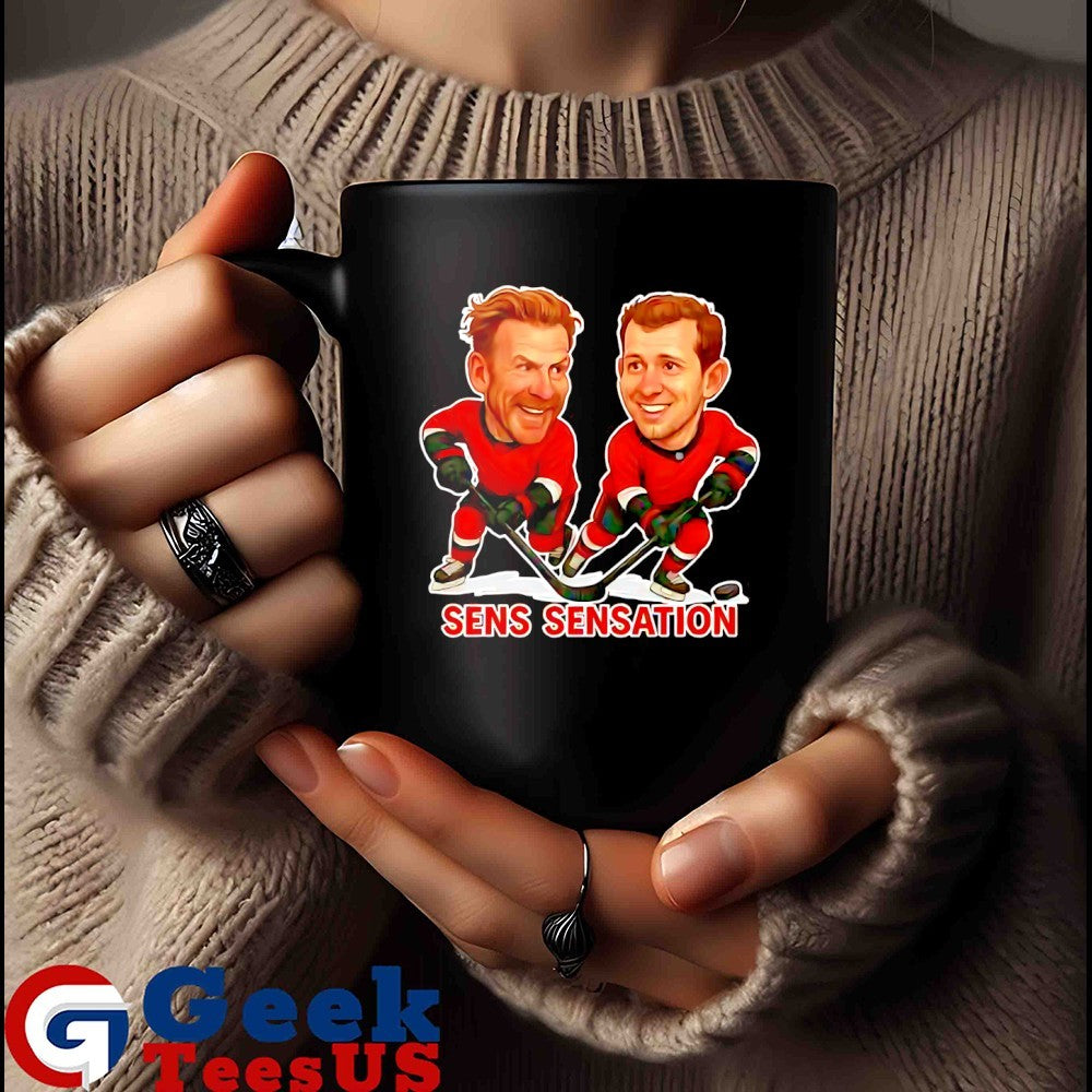 Daniel Alfredsson and Jason Spezza Sens Sensation Hockey caricatures shirt