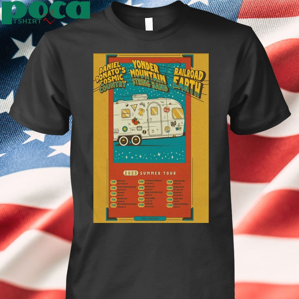 Daniel Donato’s Cosmic Country With Yonder Mountain String Band 2025 Summer Tour Poster Shirt