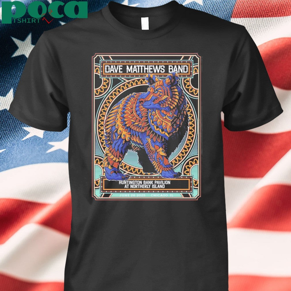 Dave Matthews Band Event Poster Huntington Bank Pavilion At Northerly Island In Chicago IL On June 28 2025 Unisex T-Shirt