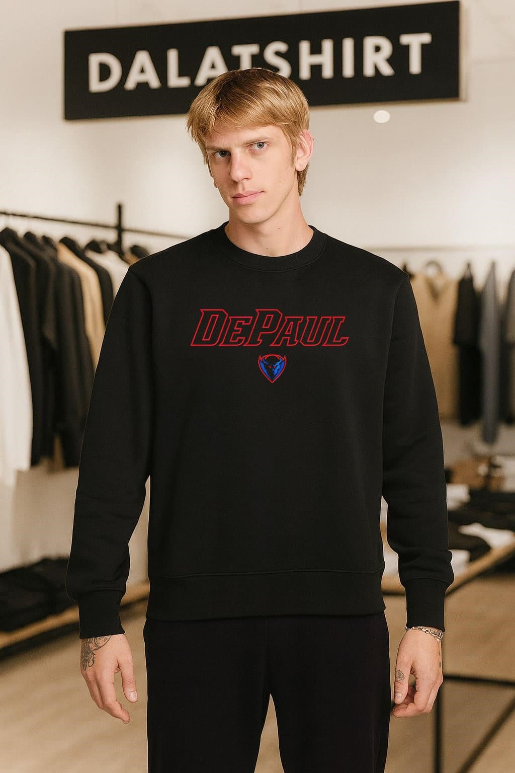 DePaul University Blue Demons Athletics Team Spirit Mascot Logo shirt