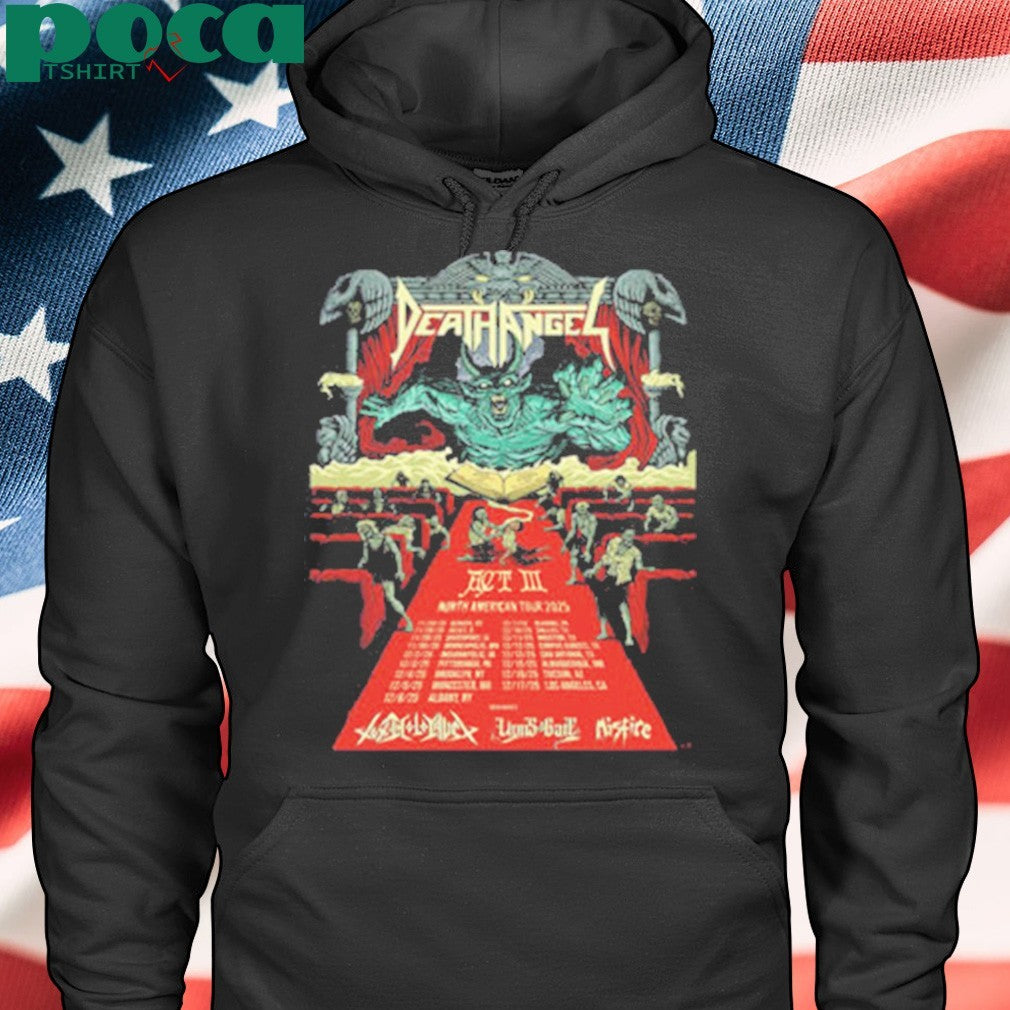 Death Angel Act III North American Tour 2025 Poster Schedule Tour Dates Unisex T-Shirt