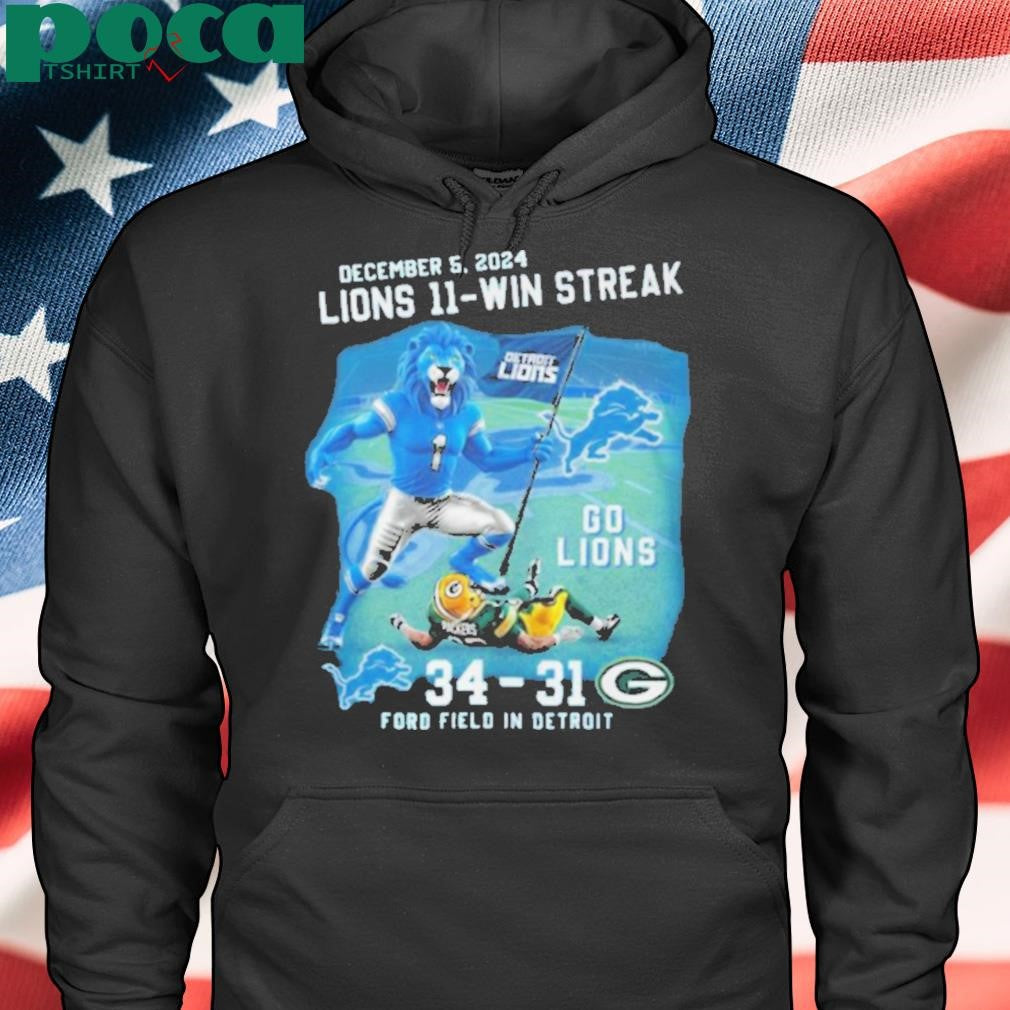 December 5, 2025 Detroit Lions 11 Win Streak Champions Ford Field In Detroit Shirt