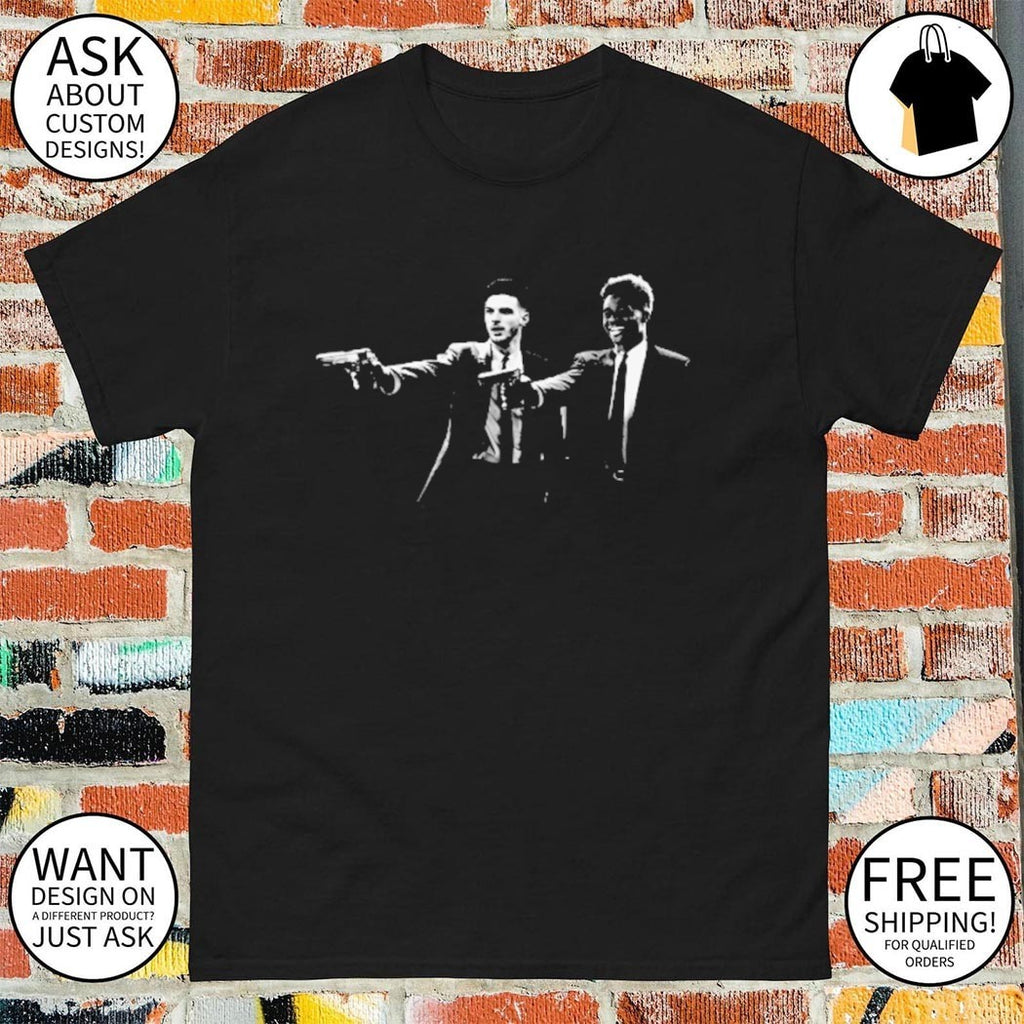 Declan Rice Bukayo Saka Pulp Fiction Style Arsenal England shirt