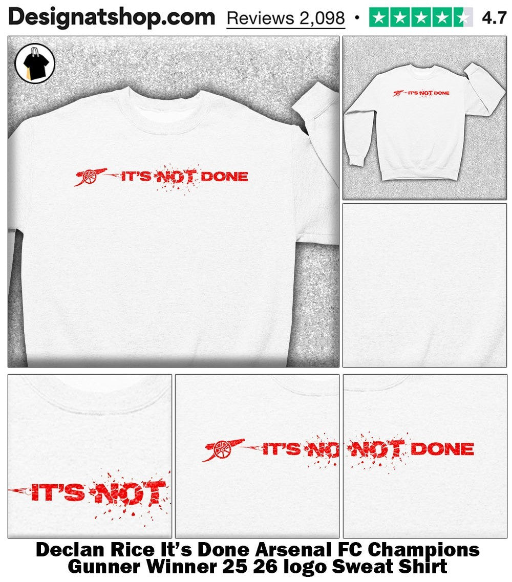 Declan Rice It’s Done Arsenal FC Champions Gunner Winner 25 26 logo shirt