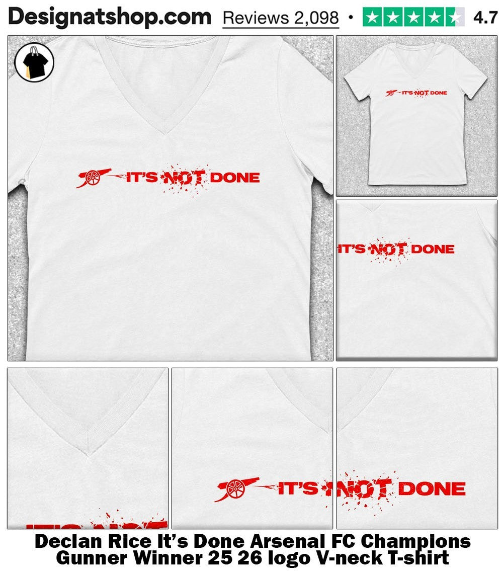 Declan Rice It’s Done Arsenal FC Champions Gunner Winner 25 26 logo shirt