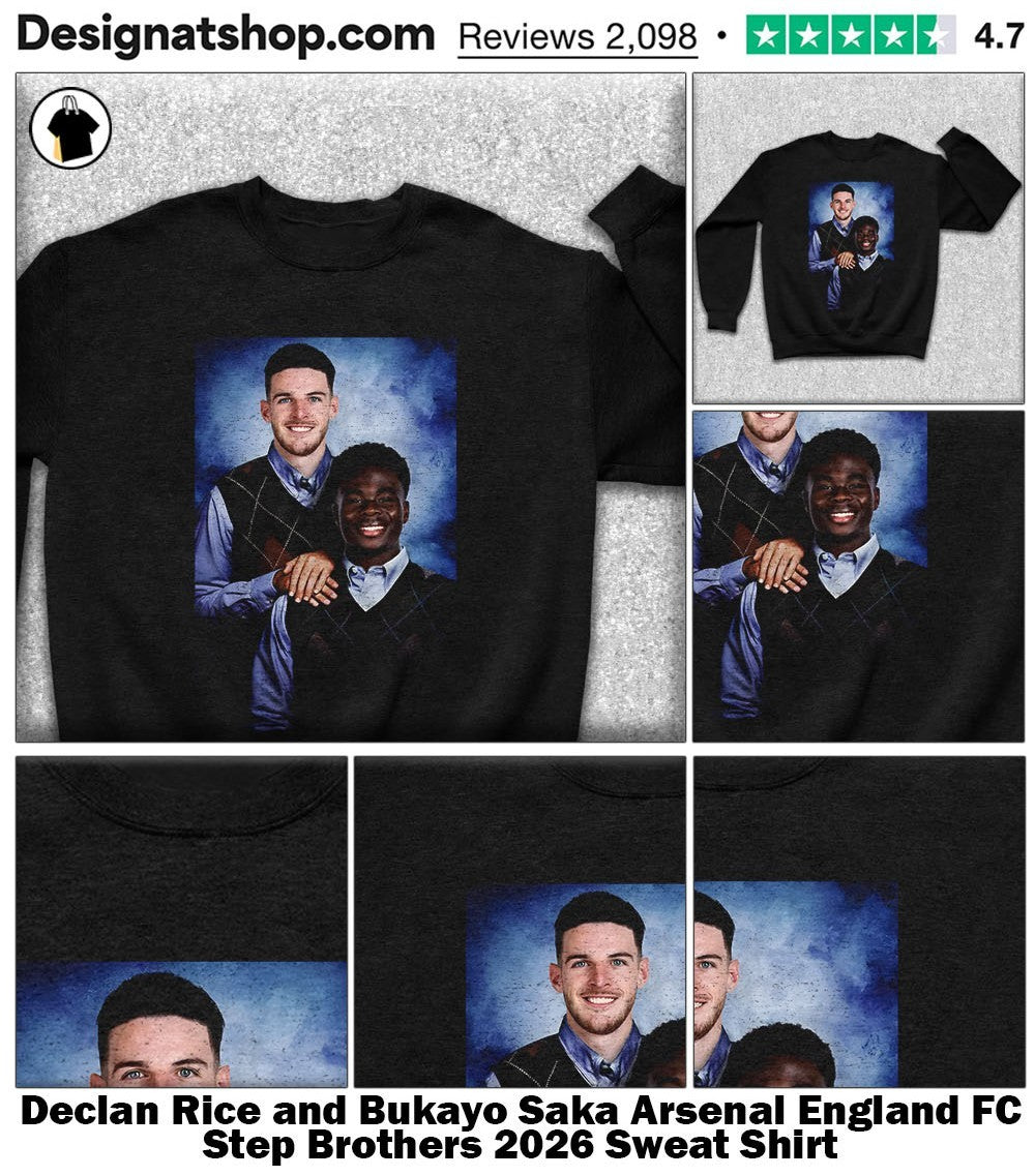 Declan Rice and Bukayo Saka Arsenal England FC Step Brothers 2026 shirt