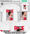 Declan Rice cartoon Arsenal FC Vexels Champions 25 26 signature shirt