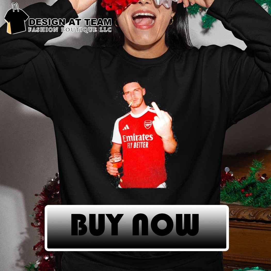 Declan Rice middle finger smoking Arsenal FC 2026 shirt