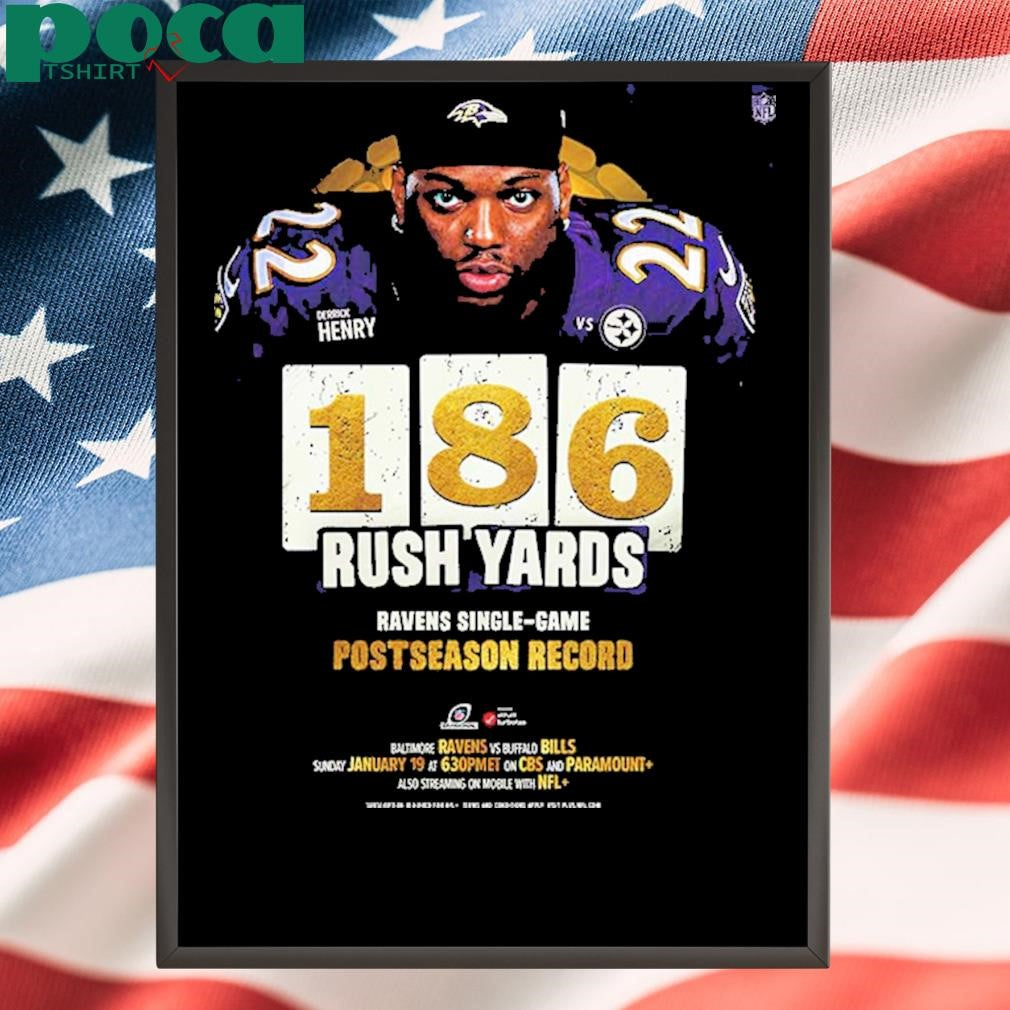Derrick Henry Baltimore Ravens 185 Rush Yards Ravens Single Game Postseason Record Unisex T-Shirt