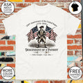 Descendant of Patriot John Sample 250th Anniversary of the United States American flag shirt