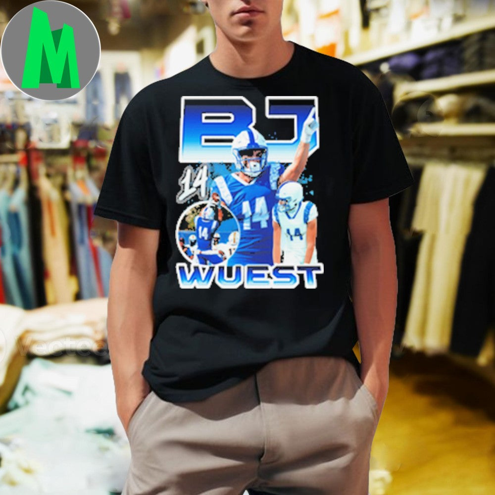 Design BJ Wuest #14 Football Player Graphic T-Shirt