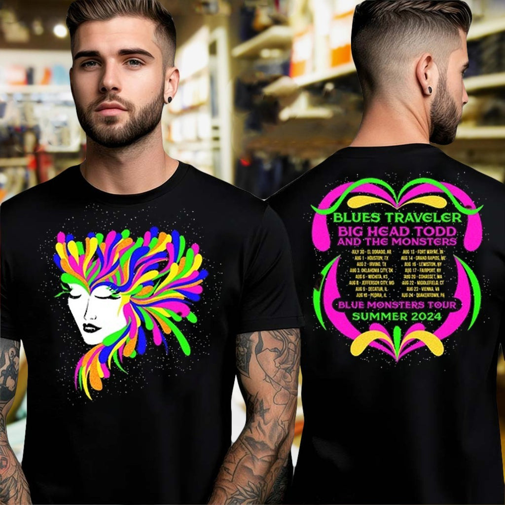 Design Blues Traveler and Big Head Todd and the Monsters Blue Monsters Tour Summer 2024 Shirt