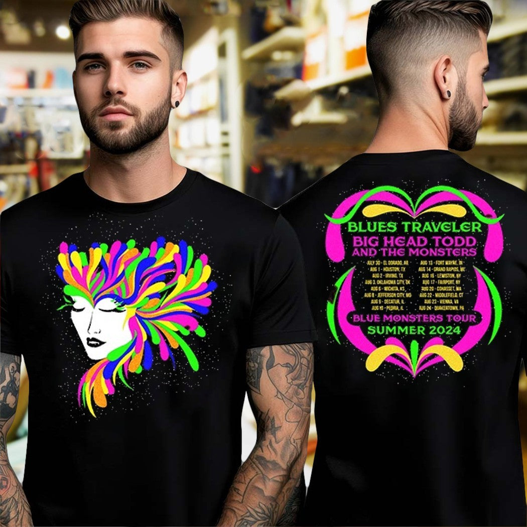 Design Blues Traveler and Big Head Todd and the Monsters Blue Monsters Tour Summer 2024 Shirt