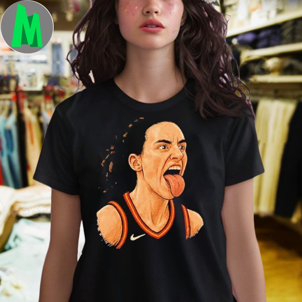 Design Caitlin Clark Tongue Out WNBA Basketball Shirt