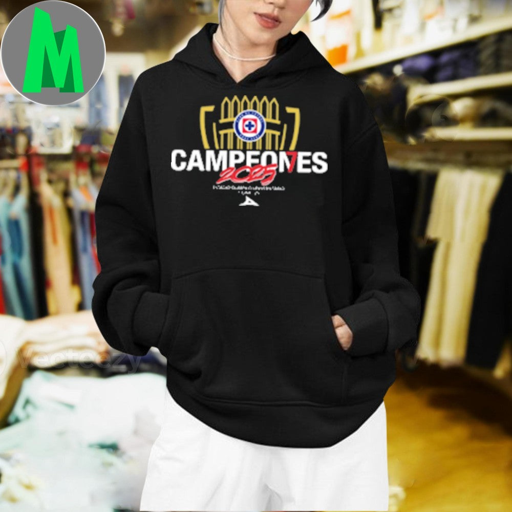Design Cruz Azul Campeones 2025 Liga MX Soccer Fan Championship Shirt