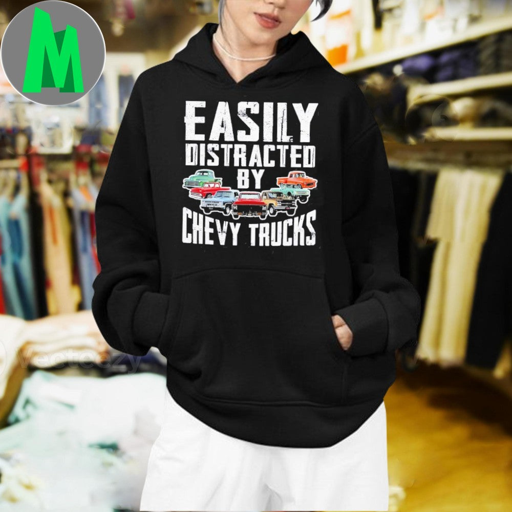 Design Easily Distracted By Chevy Trucks Shirt