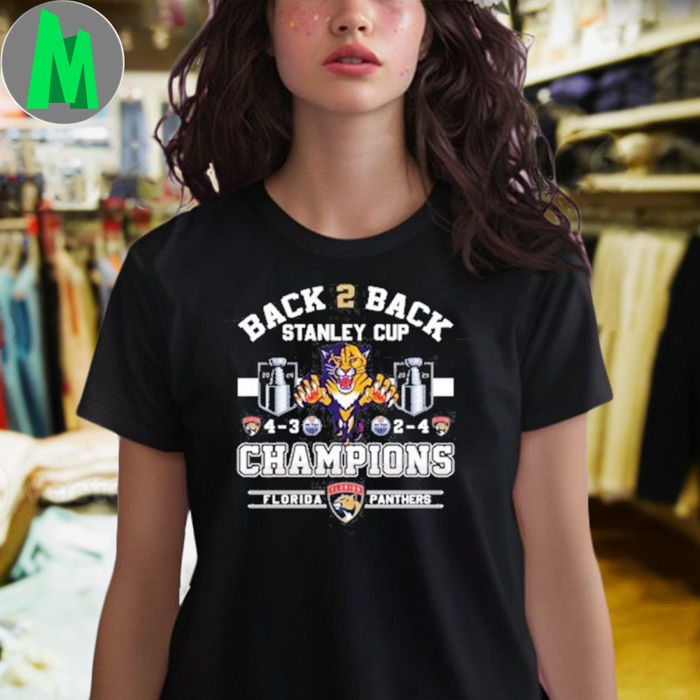 Design Florida Panthers Back 2 Back Stanley Cup Champions 2024-2025 Shirt