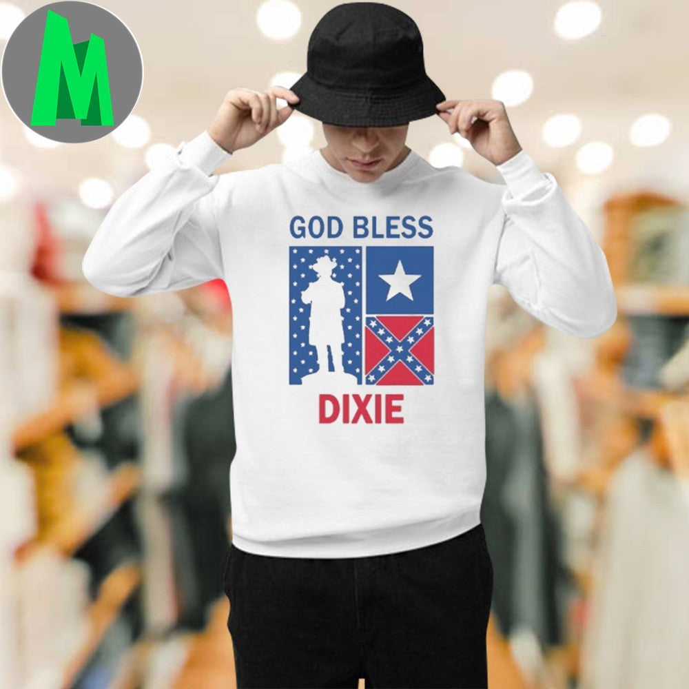 Design God Bless Dixie Confederate Flag Heritage T-Shirt