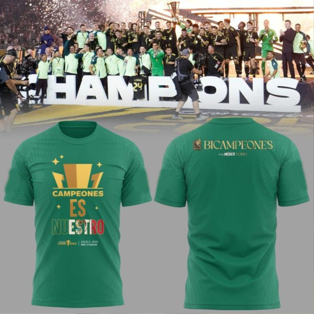 Design Mexico Football Campeones Es Nuestro Bicampeones Shirt