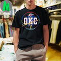 Design OKC Thunder 2025 NBA Finals Champions Blue Ball & Trophy Graphic T-Shirt