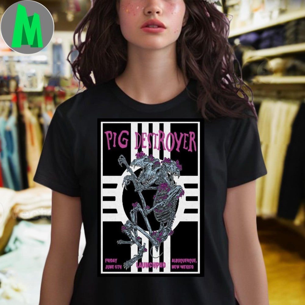 Design Pig Destroyer Albuquerque New Mexico Concert Poster Band Fan T-Shirt
