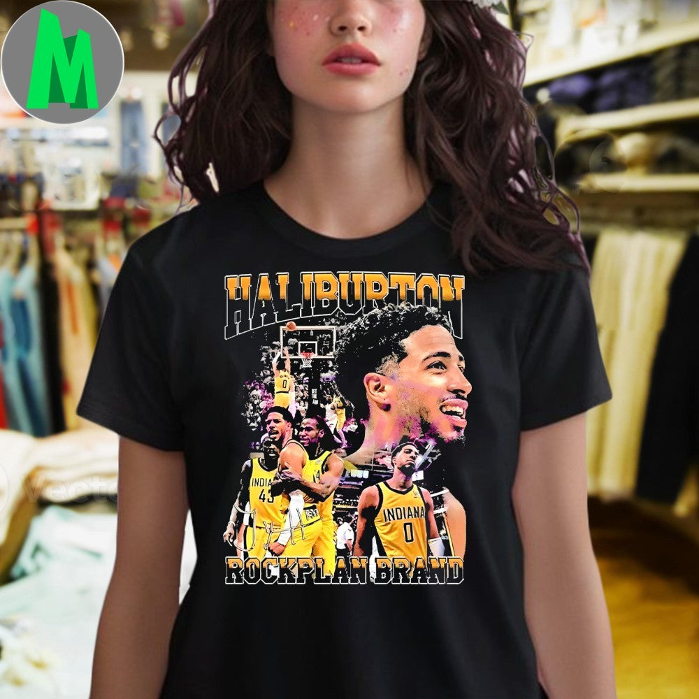 Design Retro Vintage Haliburton Indiana Pacers Rockplan Brand Shirt