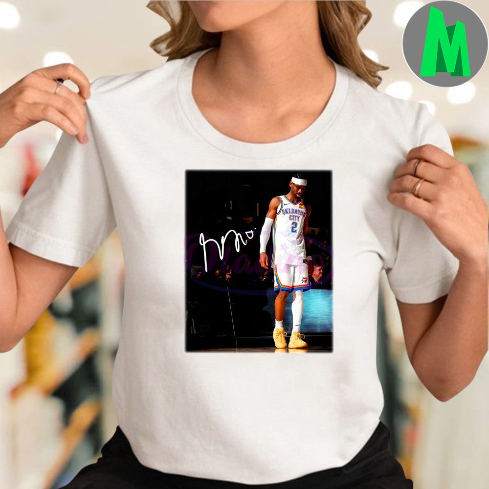 Design Shai Gilgeous-Alexander OKC Thunder Walking Moment NBA Fan T-Shirt