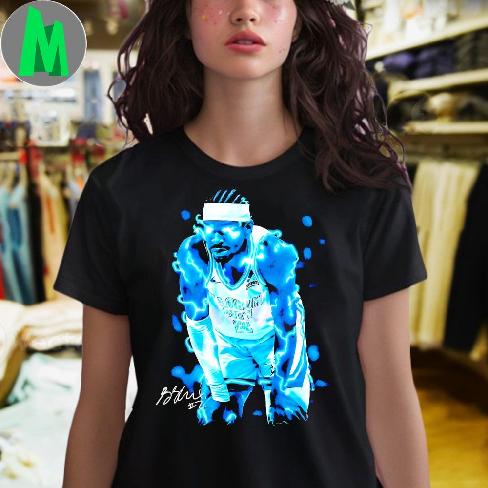 Design Shai Gilgeous-Alexander Oklahoma City Thunder Electric Glow NBA Fan T-Shirt