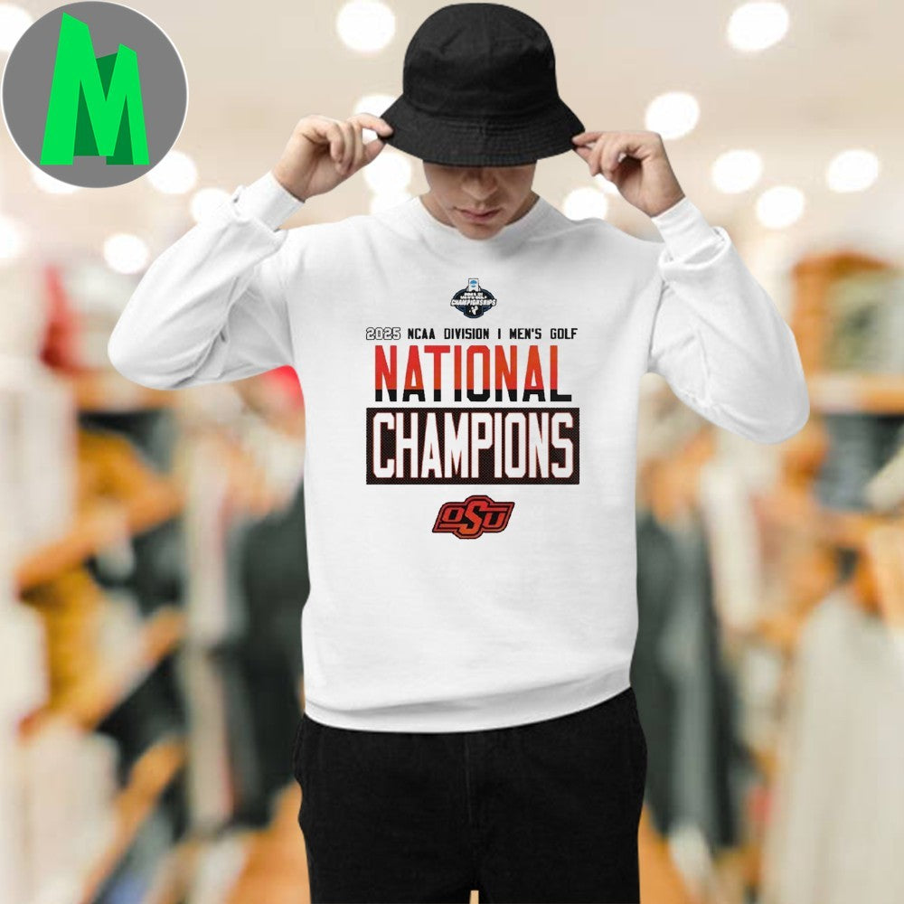 Design Special 2025 Ncaa Men’s Golf National Champions Osu Cowboy Golf Shirt