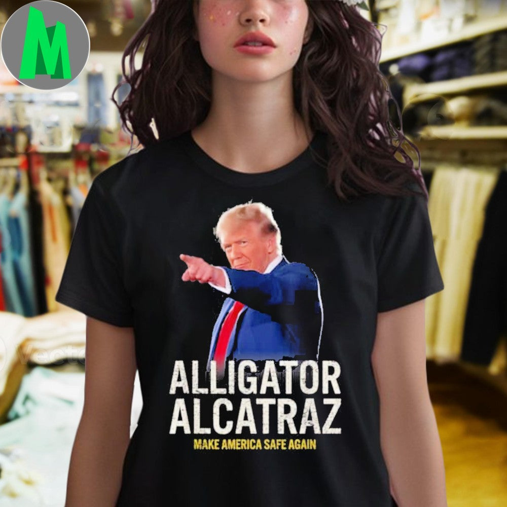 Design Trump Make America Safe Again Alligator Alcatraz Florida Everglade Shirt