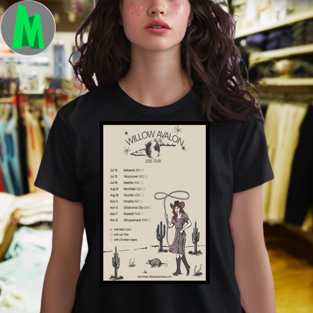 Design Willow Avalon 2025 Tour Poster T-Shirt